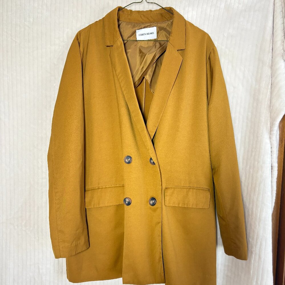 Elizabeth and James Double Breasted Blazer Camel Brown Size Large